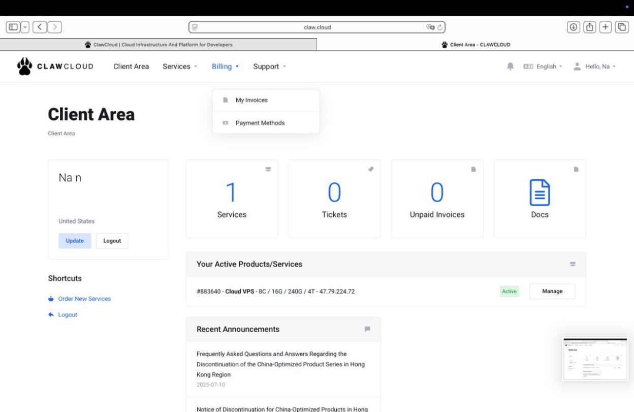 How to Pay for ClawCloud Services with a Virtual Card