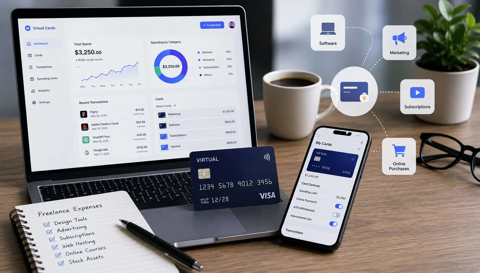freelance virtual cards