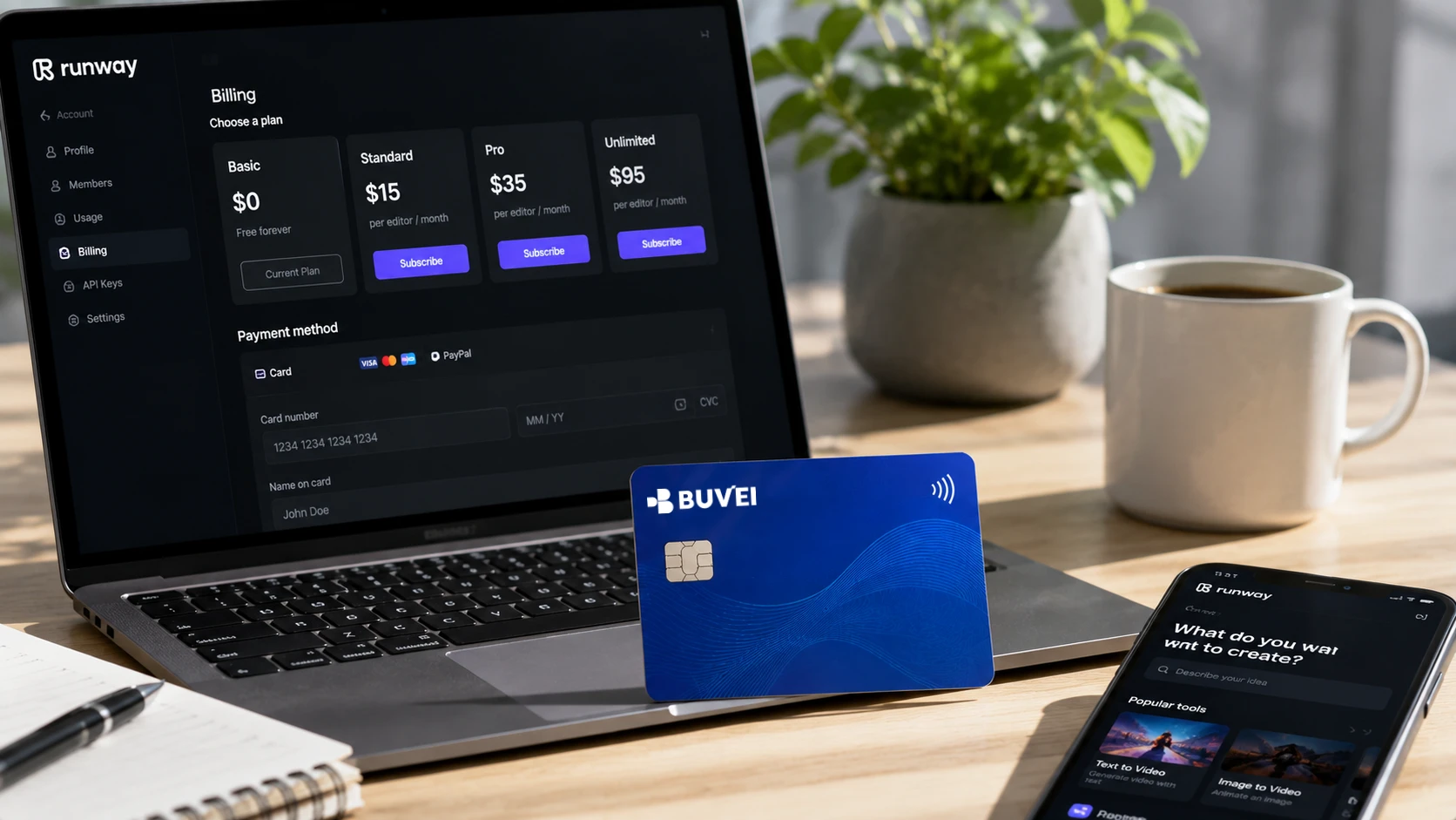 Runway AI virtual card