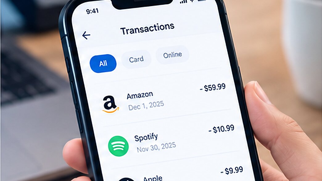 Reviewing online shopping transactions to spot an unfamiliar card charge